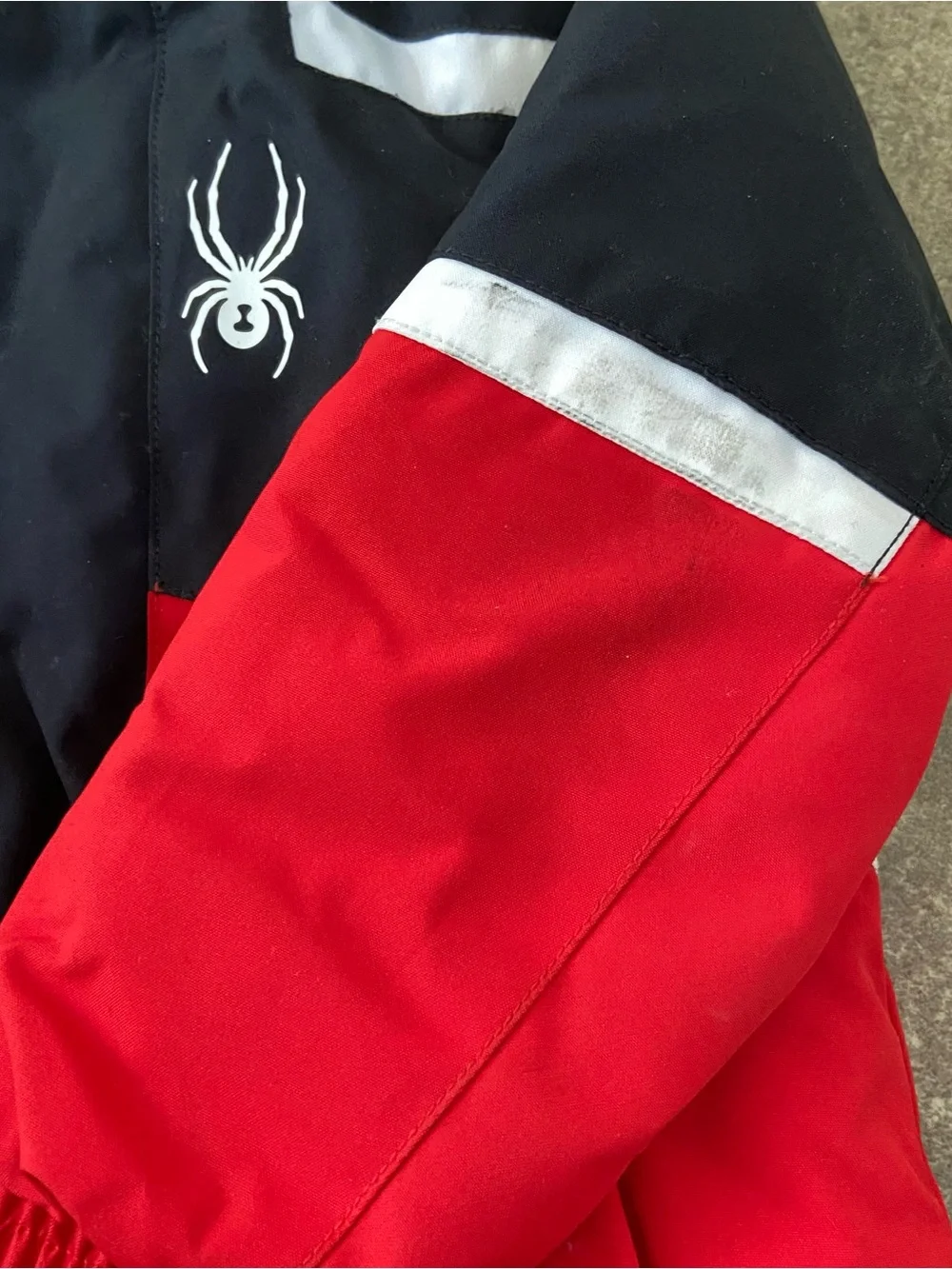 Spyder Challenger Black & Red Hooded Winter Ski Jacket